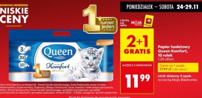 Papier toaletowy Queen Komfort promocja w Biedronka