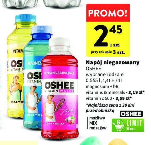 Napój witamina c Oshee vitamin water promocja