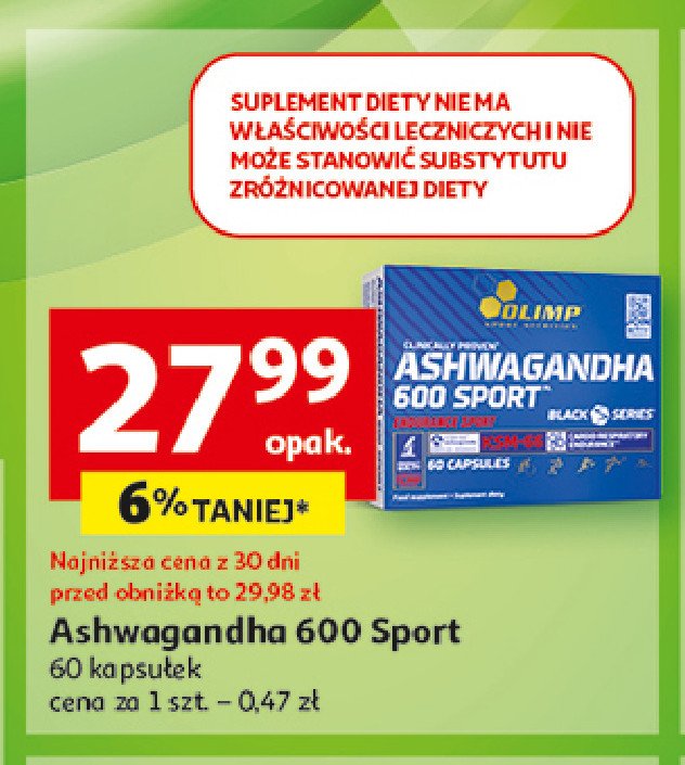 Ashwagandha w kapsułkach Olimp sport nutrition ashwagandha 600 sport promocja