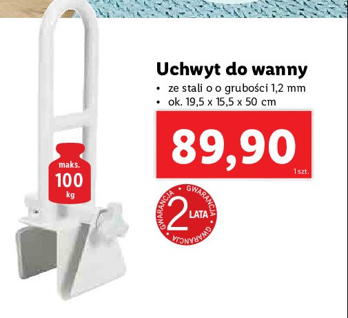 Uchwyt do wanny 50 x 19.5 x 15 cm promocja