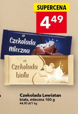 Czekolada Lewiatan biała, mleczna 100 g promocja w LEWIATAN