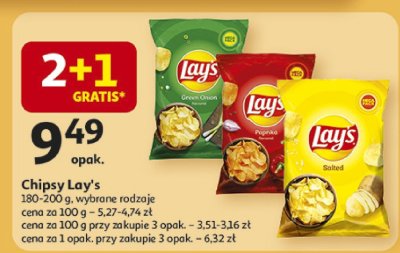Chipsy Lay's 180-200 g wybrane rodzaje promocja w Auchan
