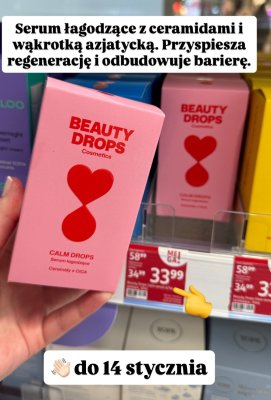 Serum łagodzące Beauty Drops Calm Drops z ceramidami i wąkrotką azjatycką promocja w Rossmann