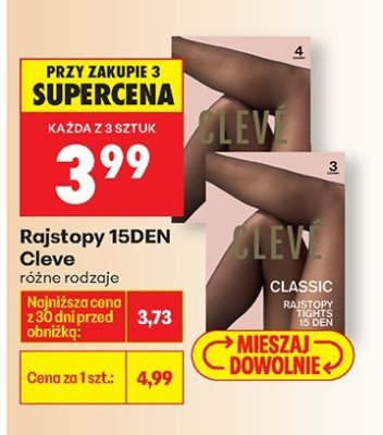 Rajstopy 15DEN, różne rodzaje promocja w Biedronka