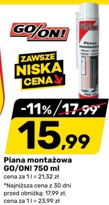 Piana montażowa GO/ON! 750 ml promocja w Bricomarche