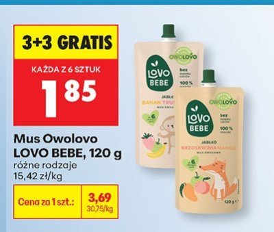 Mus owocowy Lovo Bebe, 120 g promocja w Biedronka