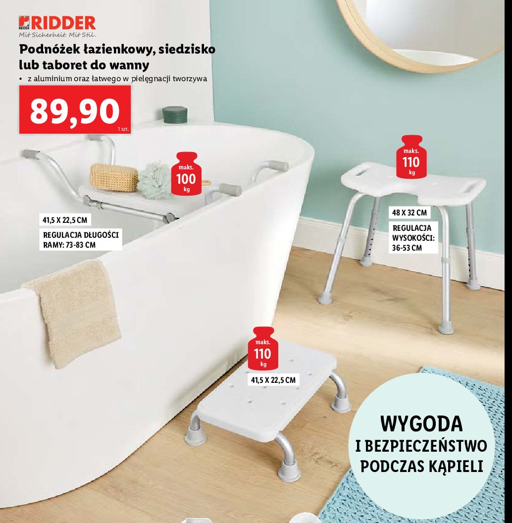 Taboret do wanny Ridder promocja