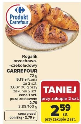 Rogalik orzechowo-czekoladowy Carrefour promocja w Carrefour Market