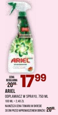 Odplamiacz w sprayu ARIEL promocja w Drogerie Natura