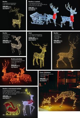 Dekoracja świąteczna Renifery z saniami wewnętrzne/zewnętrzne promocja w Makro