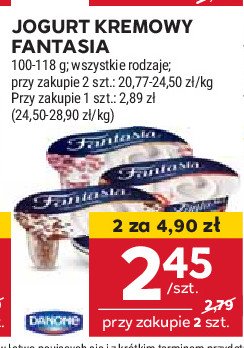 Jogurt z kulkami w różowej czekoladzie Danone fantasia promocja w Stokrotka