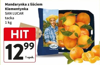 Mandarynka z liściem Klementynka SAN LUCAR tacka promocja w Intermarche