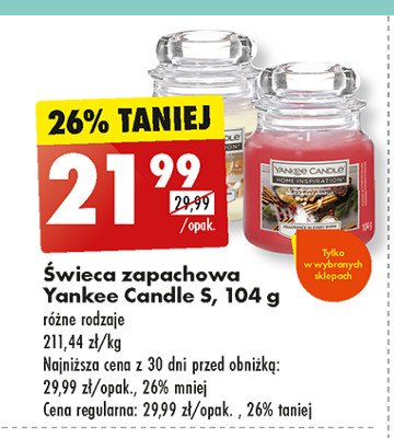 Świeca zapachowa słoik mały cinnamon stick YANKEE CANDLE promocja