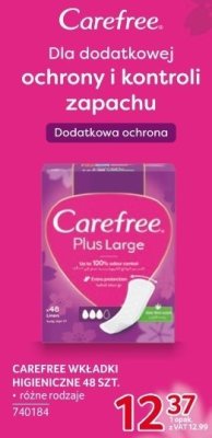 Wkładki higieniczne Carefree Plus Large promocja w Selgros