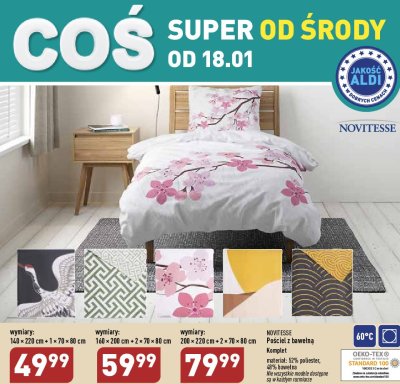 Komplet pościeli z bawełną 160 x 220 cm + 2 x 70 x 80 cm Novitesse promocja