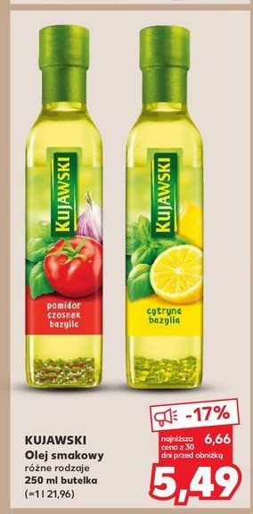 Olej cytryna bazylia Kujawski ze smakiem Kujawski kruszwica promocja w Kaufland