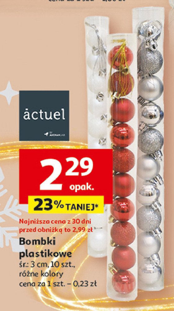 Bombki plastikowe 6 cm Actuel promocja