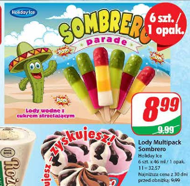 Lody sombrero HOLIDAY ICE promocja