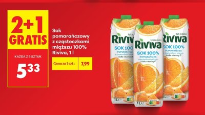 Sok pomarańczowy z cząsteczkami miąższu 100%, 1l promocja w Biedronka