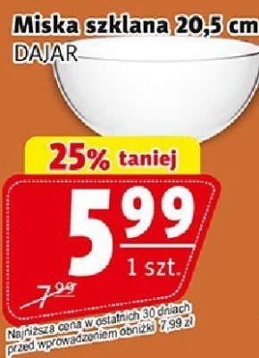 Miska szklana Dajar promocja w Prim Market