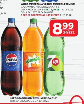 Napój gazowany Pepsi, Mirinda, 7up, wybrane rodzaje, 2 l promocja w Top Market