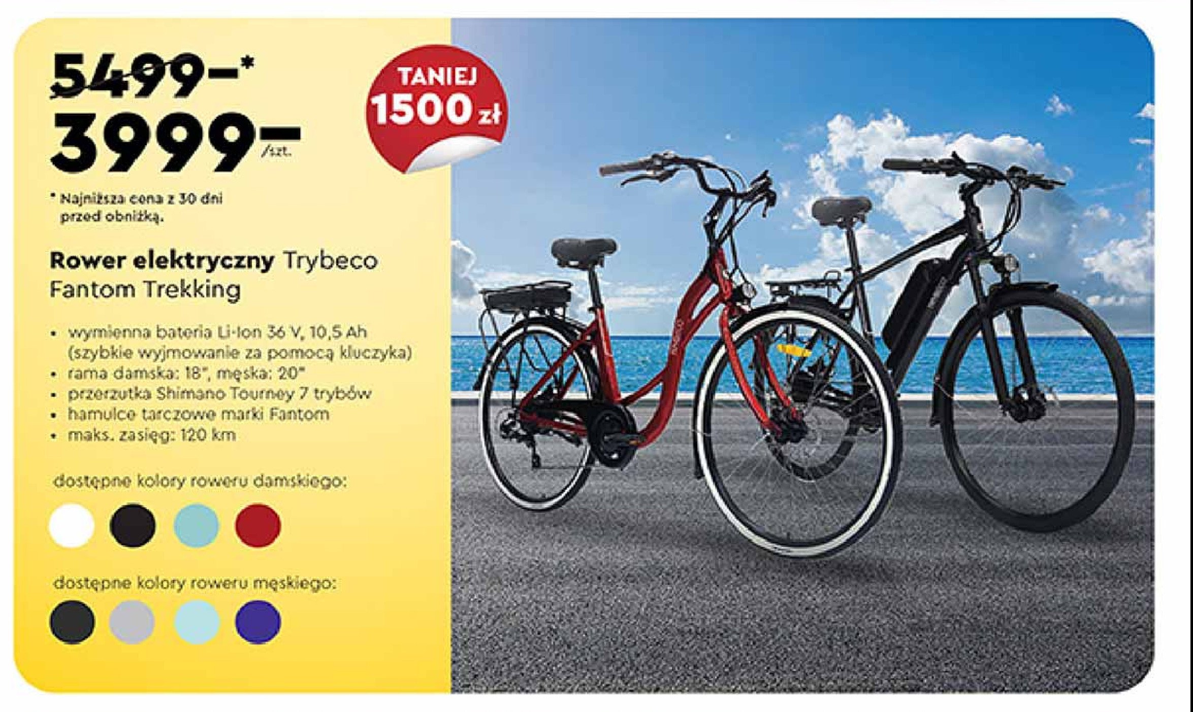 Rower elektryczny fantom treking damski TRYBECO promocja