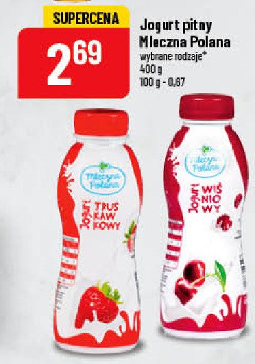 Jogurt pitny wiśniowy Mleczna polana promocja
