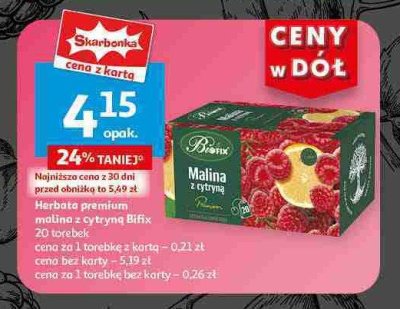 Herbatka owocowa malina z cytryną Bifix premium promocja