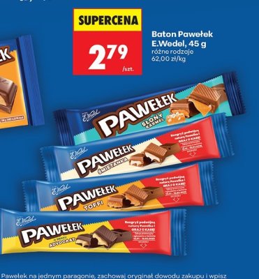 Baton Pawełek E.Wedel 45 g promocja w Biedronka
