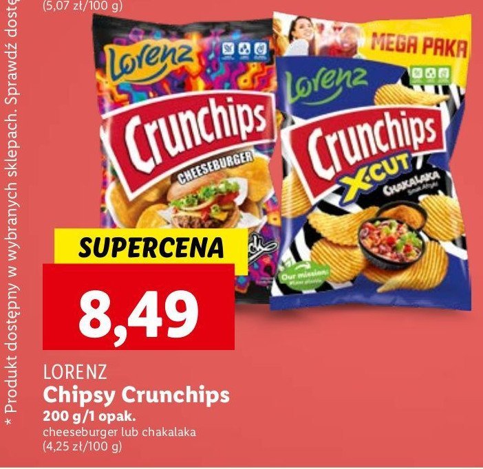 Chipsy cheeseburger Crunchips Crunchips lorenz promocja