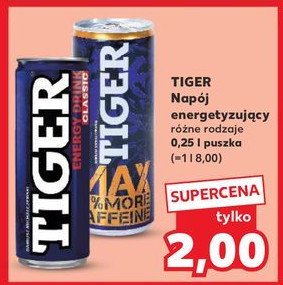 Napój max caffeine Tiger energy drink promocja w Kaufland