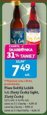Piwo Svěží Ležák lub Zlatý Český light, Zlatý Český promocja w Auchan