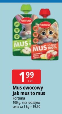 Mus owocowy Mus owocowy Jak mus to mus Fortuna promocja w Leclerc