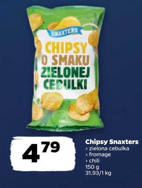 Chipsy zielona cebulka Snaxters promocja