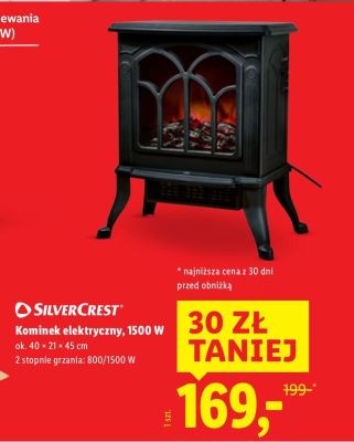 Kominek elektryczny 1500 W promocja w Lidl