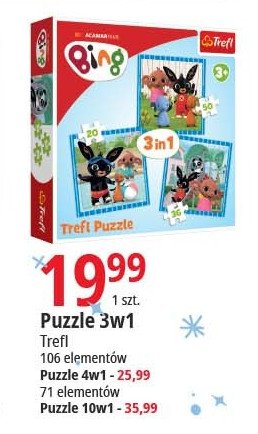 Puzzle bing 4w1 Trefl promocja
