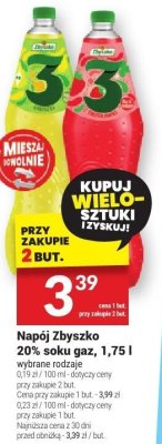 Napój Zbyszko 3x100% soku gaz., 1,75 l promocja w Twój Market