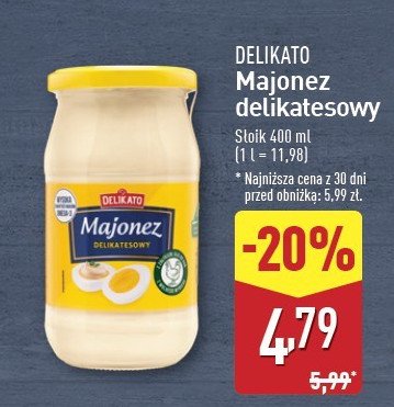 Majonez delikatesowy Delikato promocja w Aldi