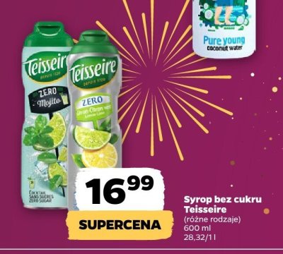 Syrop bez cukru Teissseire (różne rodzaje) promocja w Netto