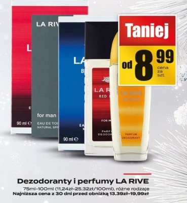 Dezodoranty i perfumy LA RIVE różne rodzaje promocja w Supeco