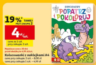 Kolorowanka Popatrz i pokoloruj A4 promocja w Auchan