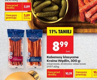 Kabanosy klasyczne wieprzowe promocja w Biedronka