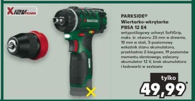 Wiertarko-wkrętarka akumulatorowa pbsa 12 e4 Parkside promocja