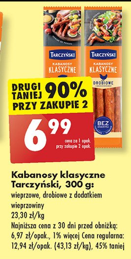Kabanos drobiowy Tarczyński promocja