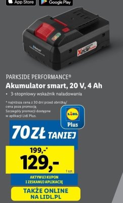 Akumulator smart 20v 4 ah Parkside promocja