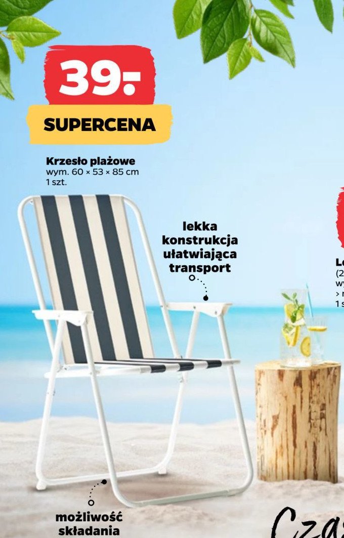 Krzesło plażowe promocja w Netto
