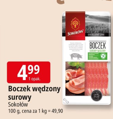 Boczek wędzony surowy Sokołów promocja w Leclerc