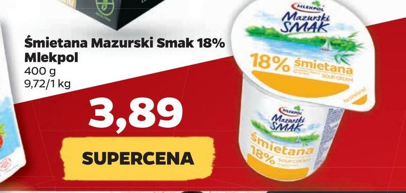 Śmietana 18 % Mazurski smak promocja