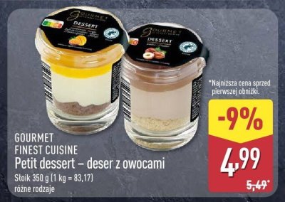 Petit dessert - deser z owocami Gourmet Finest Cuisine promocja w Aldi