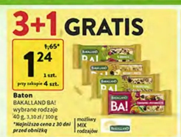 Baton żurawina i pomarańcza Bakalland ba! promocja